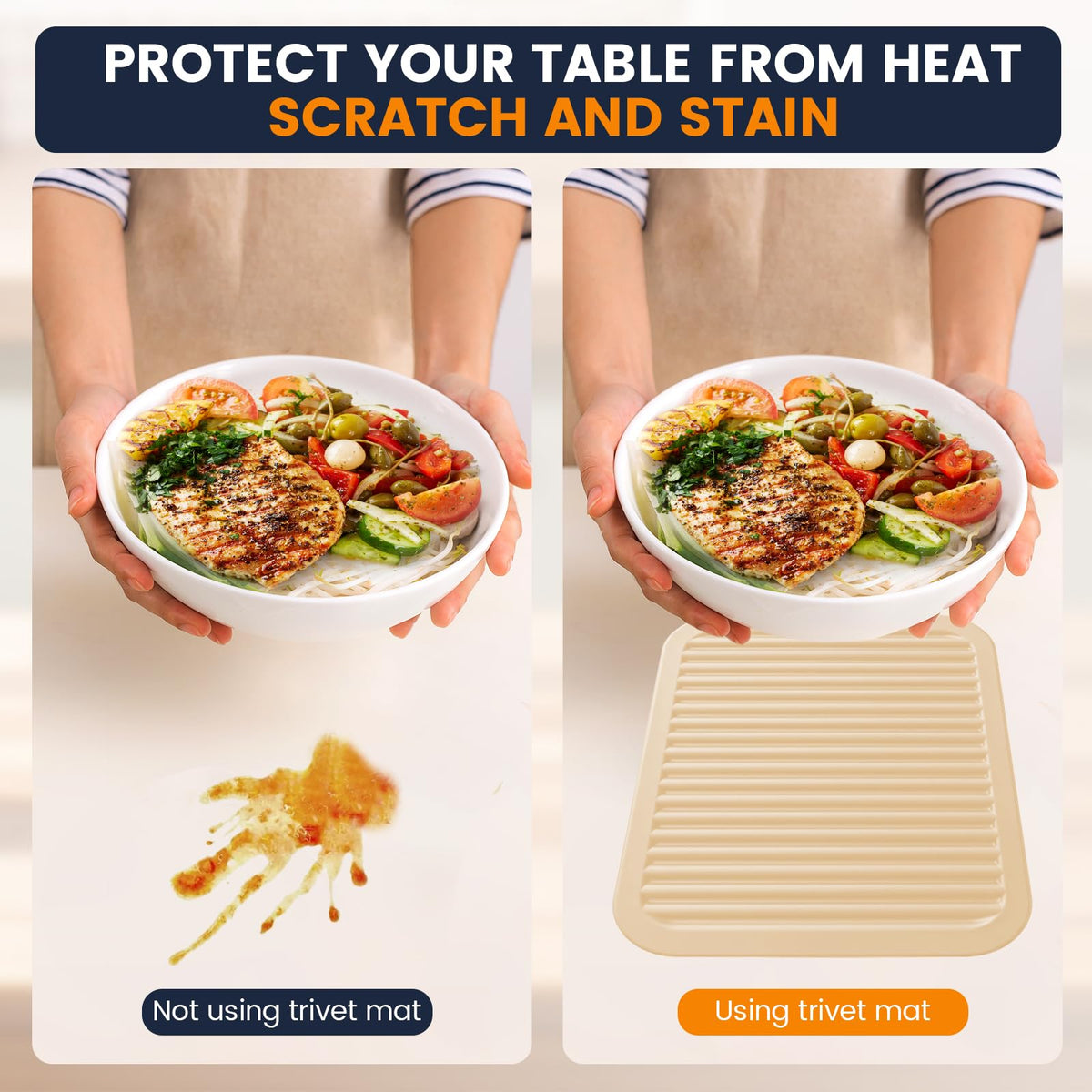 Silicone Trivet Mats 4 Heat Resistant Pot Holders Multipurpose Non-Slip Hot Pads for Kitchen Potholders, Drying mat, Jar Opener, Spoon Holder, Coaster(Dark Grey)