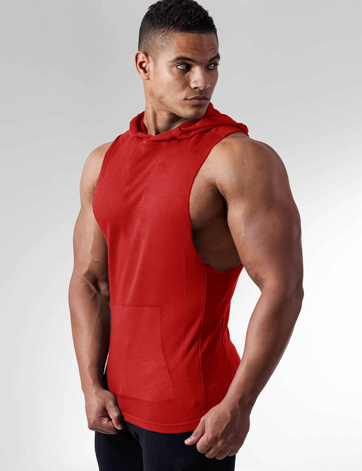 COOFANDY Men's Workout Hooded Tank Tops Bodybuilding Muscle Cut Off T Shirt Sleeveless Gym Hoodies