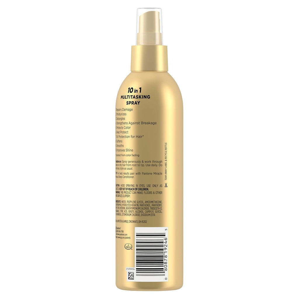 Pantene Miracle Rescue 10-in-1 Multitasking Spray, Heat Protection, 5.7 oz