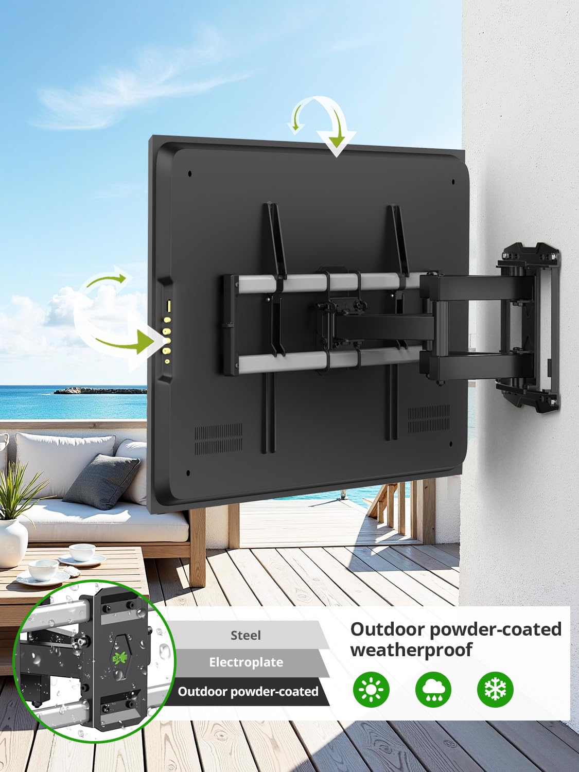 USX MOUNT Full Motion TV Wall Mount for Large TVs 42-97 Inch up to 150 lbs