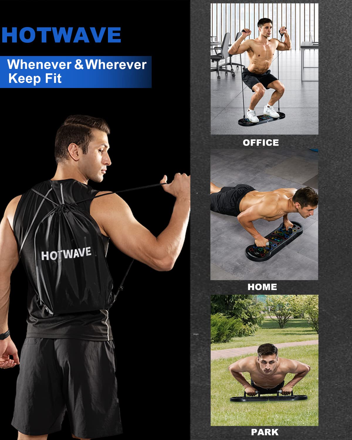Push Up Board, Portable PushUp Board, Foldable 20 in 1 Push Up Bar