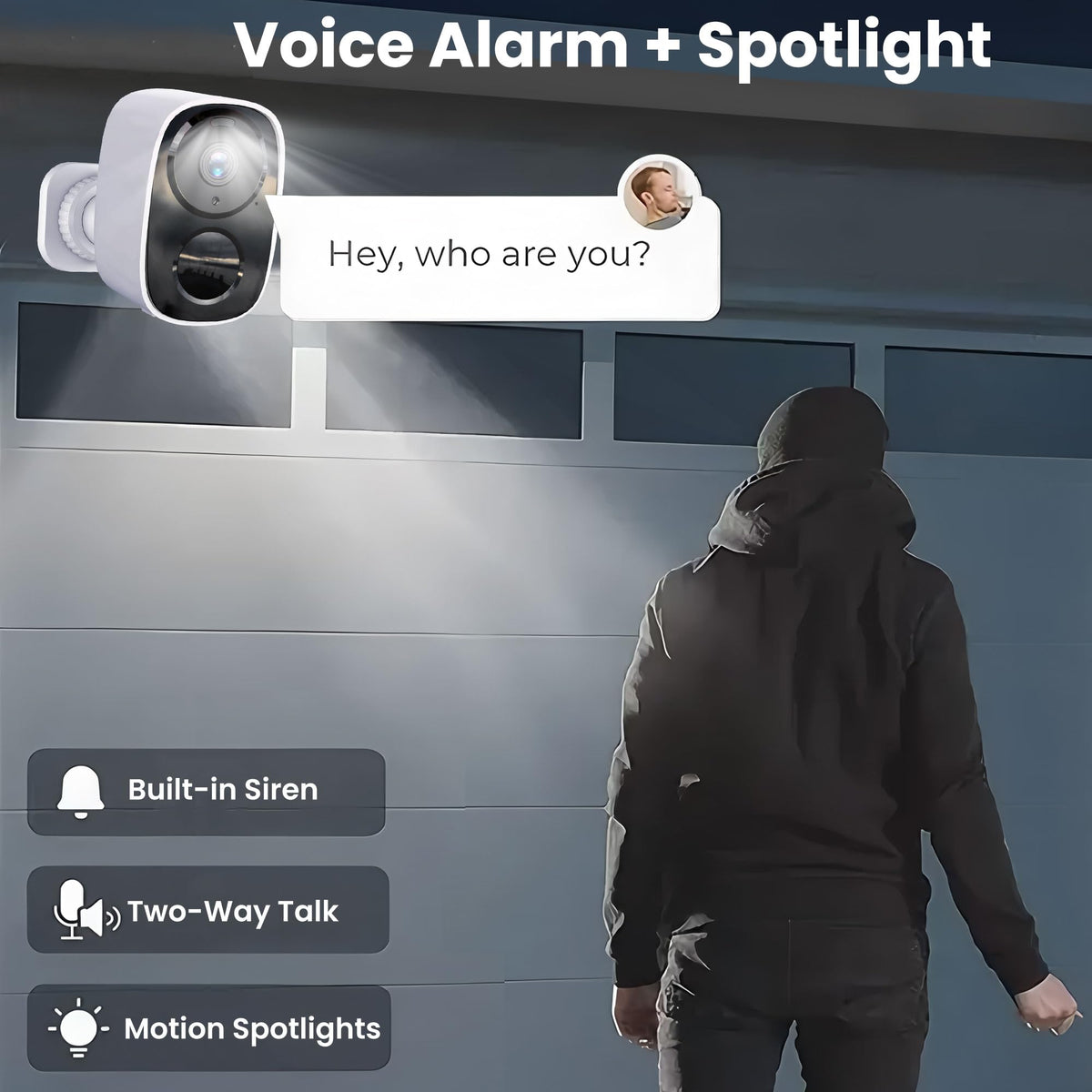 2026 Upgraded 2K Security Cameras Wireless Outdoor, Free Cloud Storage, 1-6 Months Battery Life, Waterproof, 2-Way Talk, AI Motion Detection Spotlight Siren Alarm Cameras for Home Security