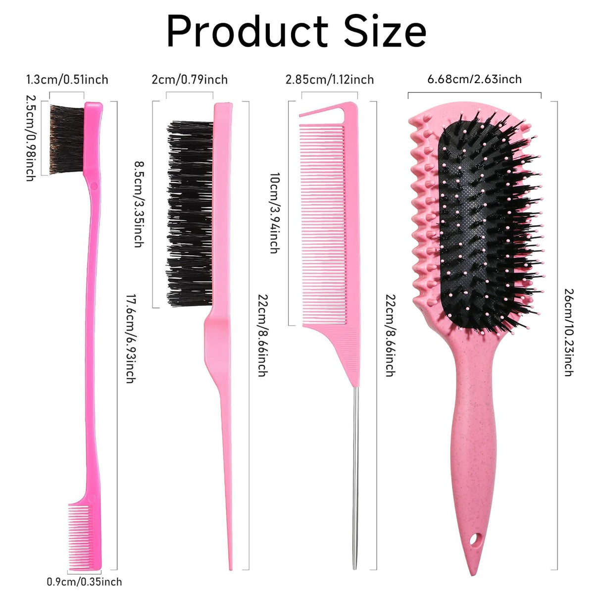 Women Electric Spray Air Cushion Massage Hair Comb, Self‑Cleaning Anti‑Tangle Anti‑Static Volumizing Brush, for Frizz Control Smooth Shine Daily Hair Care(Pink)
