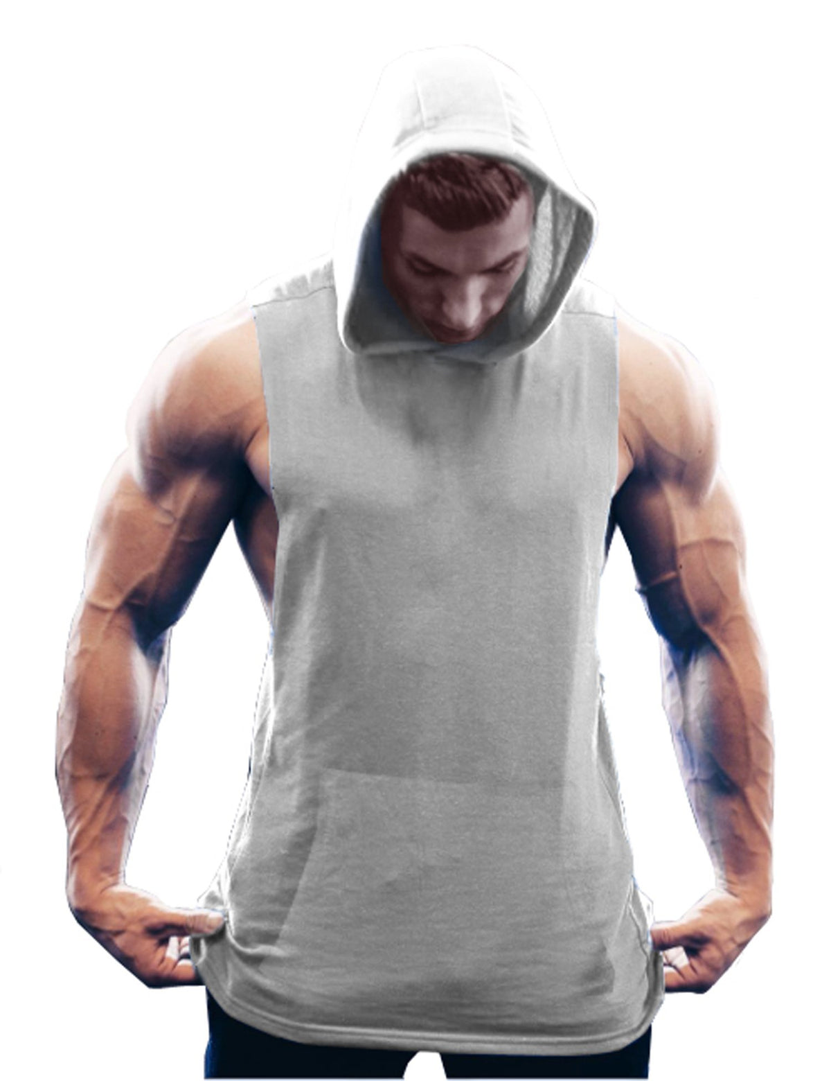COOFANDY Men's Workout Hooded Tank Tops Bodybuilding Muscle Cut Off T Shirt Sleeveless Gym Hoodies
