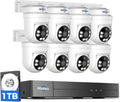 Hiseeu 3K PTZ Wired Security Camera System Outdoor,8PCS 5MP Cameras,1TB HDD