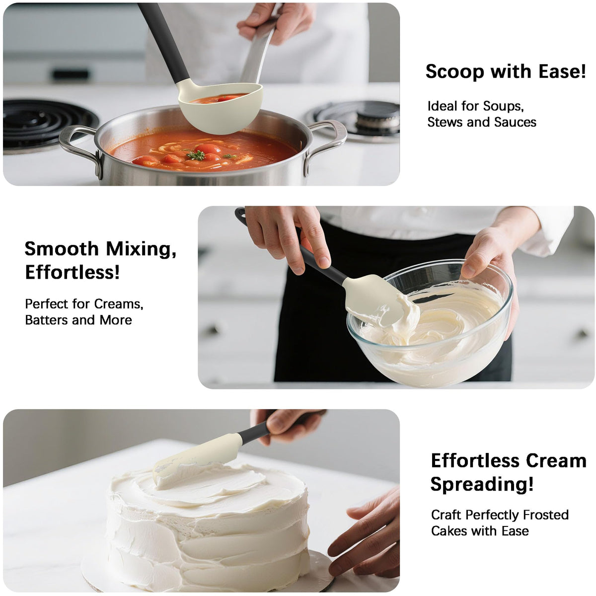 Silicone Kitchen Cooking Utensils Set, Heat Resistant, 14-Piece