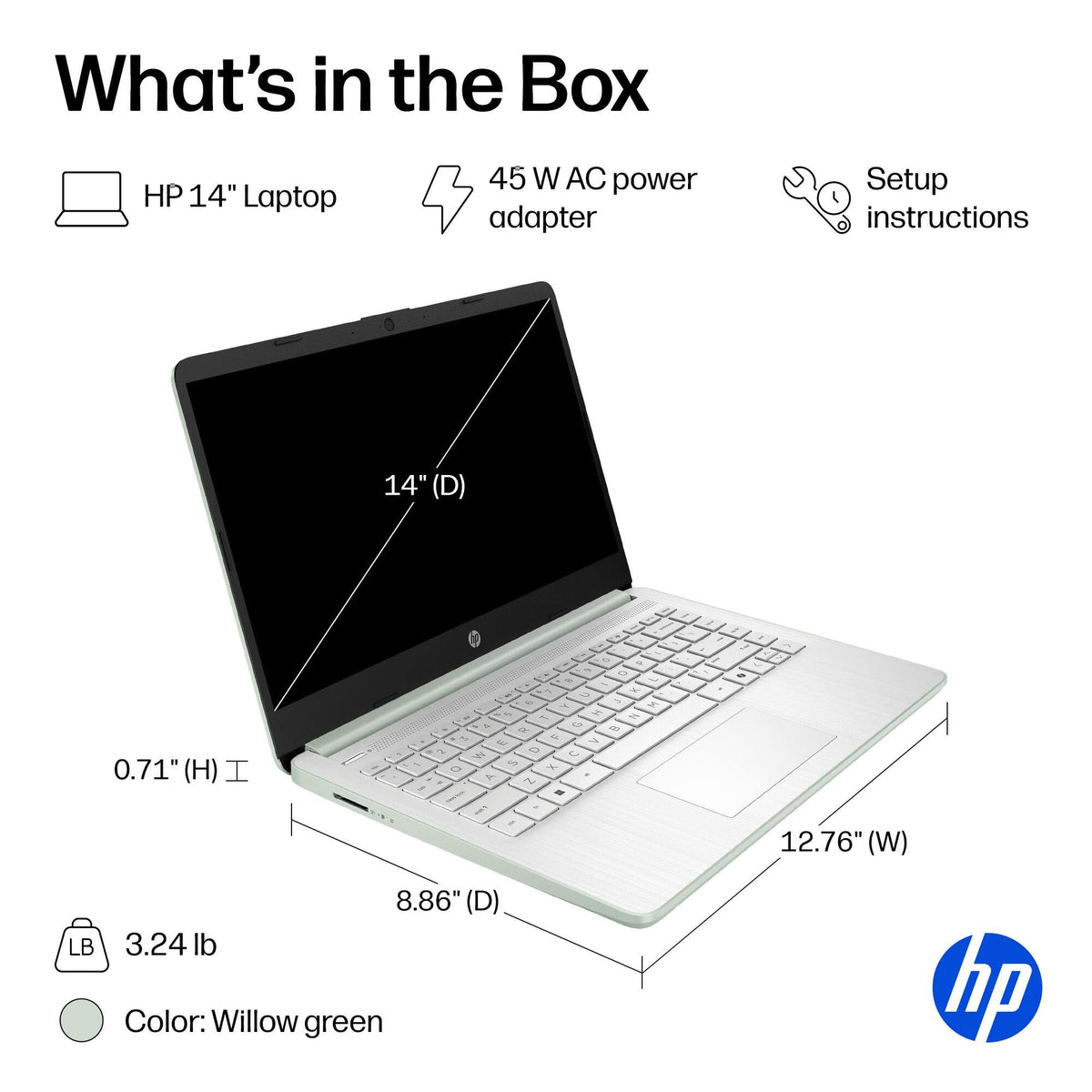 HP 2026 Everyday Laptop, Intel CPU, 128GB Storage, Copilot AI, Office 365