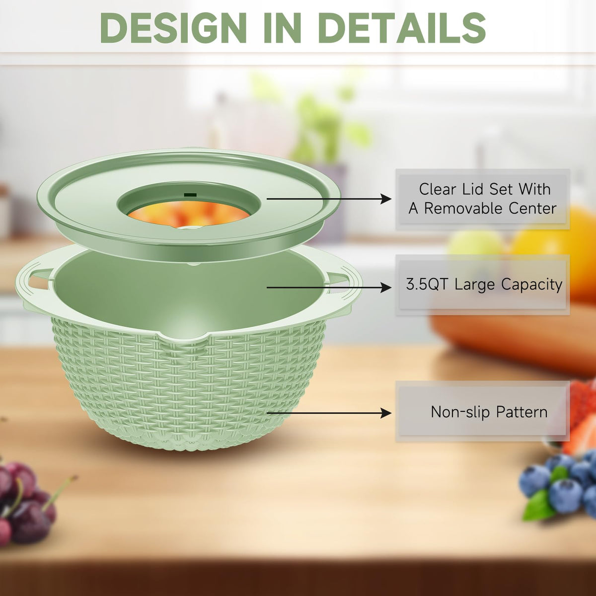 Over the Sink Colander - Strainers and Colanders - Sink Strainer Basket - Expandable Fine Mesh Strainer with Rubber Grip for Veggie, Fruits, Pasta, Home Kitchen Essentials (9.5W x 13.4-21.3L x 3.3H)