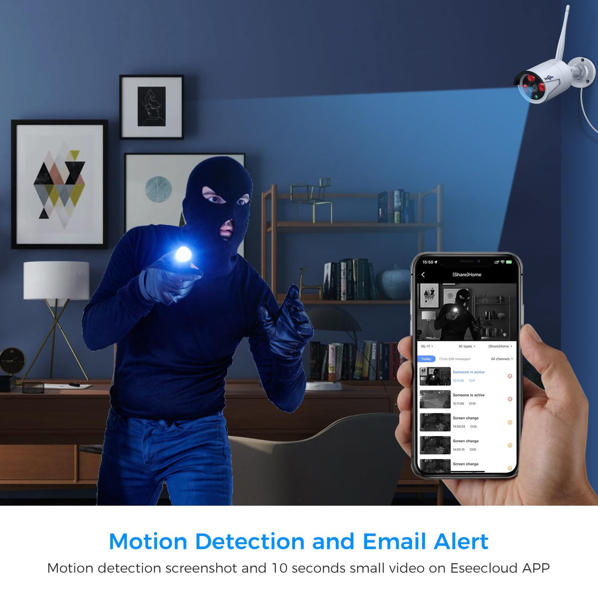Hiseeu 5MP Home Security Camera System Outdoor, 2.4G/5G Wireless WiFi Pro