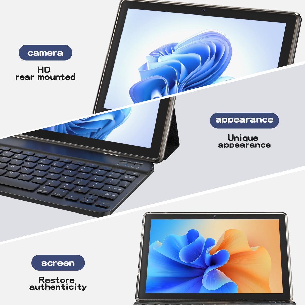 IWEGGO Android 15 Tablet, 10 Inch 18GB RAM+128GB ROM/ 2TB Expandable Tablet, 2.0GHz Quad-core Processor, 1280*800 HD Touch Screen, 5G WiFi6 BT 5.0, 2 in 1 Tablets with Keyboard Case Mouse Stylus Pink