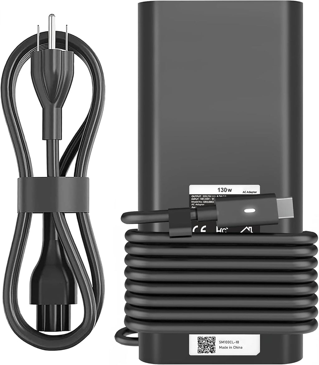 130W USB C Laptop Charger Compatible with Dell Precision 5570 5560 5550 5530 5760 5750 3560 Latitude 7410 7310 7210 9410 9510 5420 5520 5510 XPS 15 17 2in1 9575 9500 9700 Power Cord