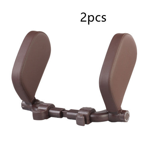 Car headrest pillow Sleep Adjustable Side Car Soft Travel Seat Headrest Auto Leather Support Neck Pillow Cushion car accessories - souqmart