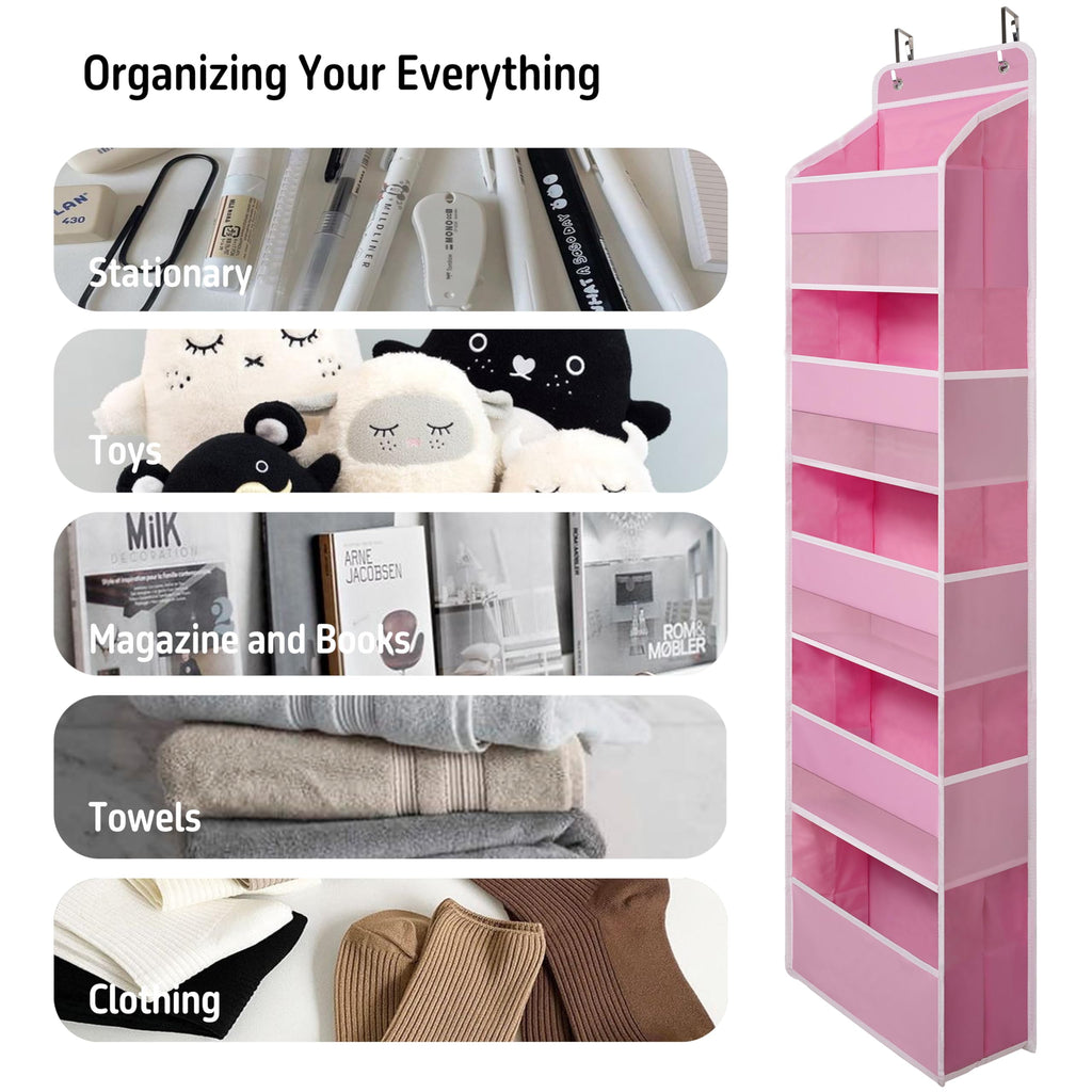 TYMENSH Over the Door Organizer for Bedroom Bathroom Pantry, 5 Shelf Black