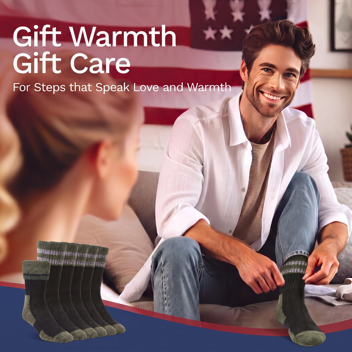 Wool Socks for Men & Women Merino Thermal Warm Cozy Winter Boot Sock