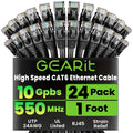 GEARit Cat6 Patch Cables Cat 6 Ethernet Cable 1 ft 24-Pack Black