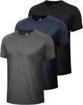 3 Pack Workout Mens Shirts Gym Quick Dry Moisture Wicking T Shirts（S-6XL）
