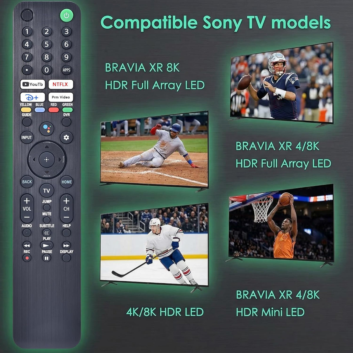Replacement for Sony Remote,for All 2019-2026 Bravia Smart TV Voice Control