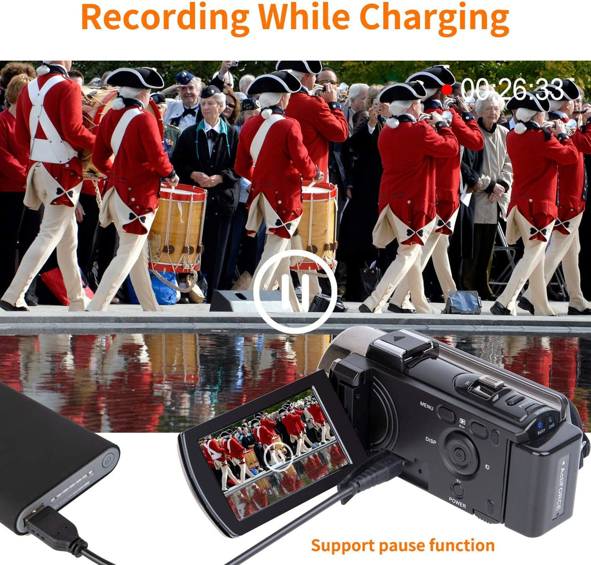 kicteck Video Camera Camcorder Digital Camera Recorder Full HD 1080P 15FPS