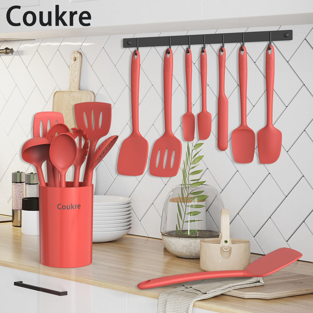 Silicone Kitchen Cooking Utensils Set, Heat Resistant, 14-Piece