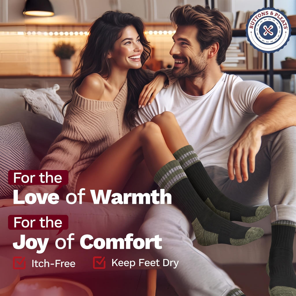 Wool Socks for Men & Women Merino Thermal Warm Cozy Winter Boot Sock