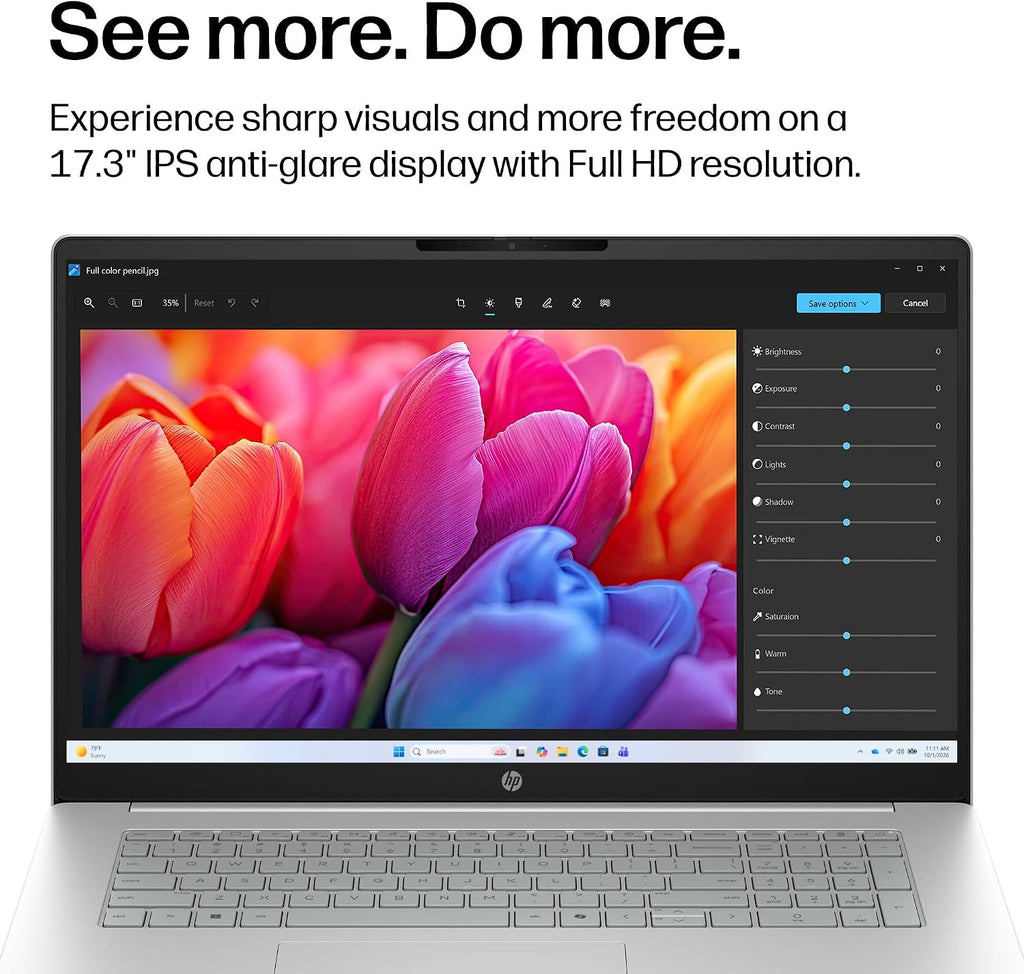 HP OmniBook 3 17.3 inch Laptop PC, FHD Display, Intel Core Ultra 5 225U, 8 GB RAM, 512 GB SSD, Intel Graphics, Windows 11 Home, Glacier Silver, 17-dg0099nr