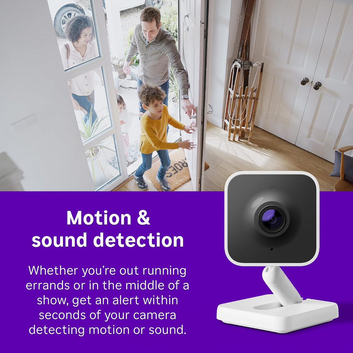 Roku Indoor Camera, Home Security with 1080p HD Color Night Vision, 2-Pack