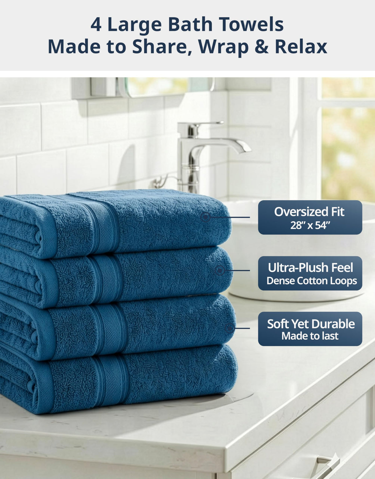 LANE LINEN Bath Towel Set 100% Cotton 18 Piece Soft Absorbent - Grey