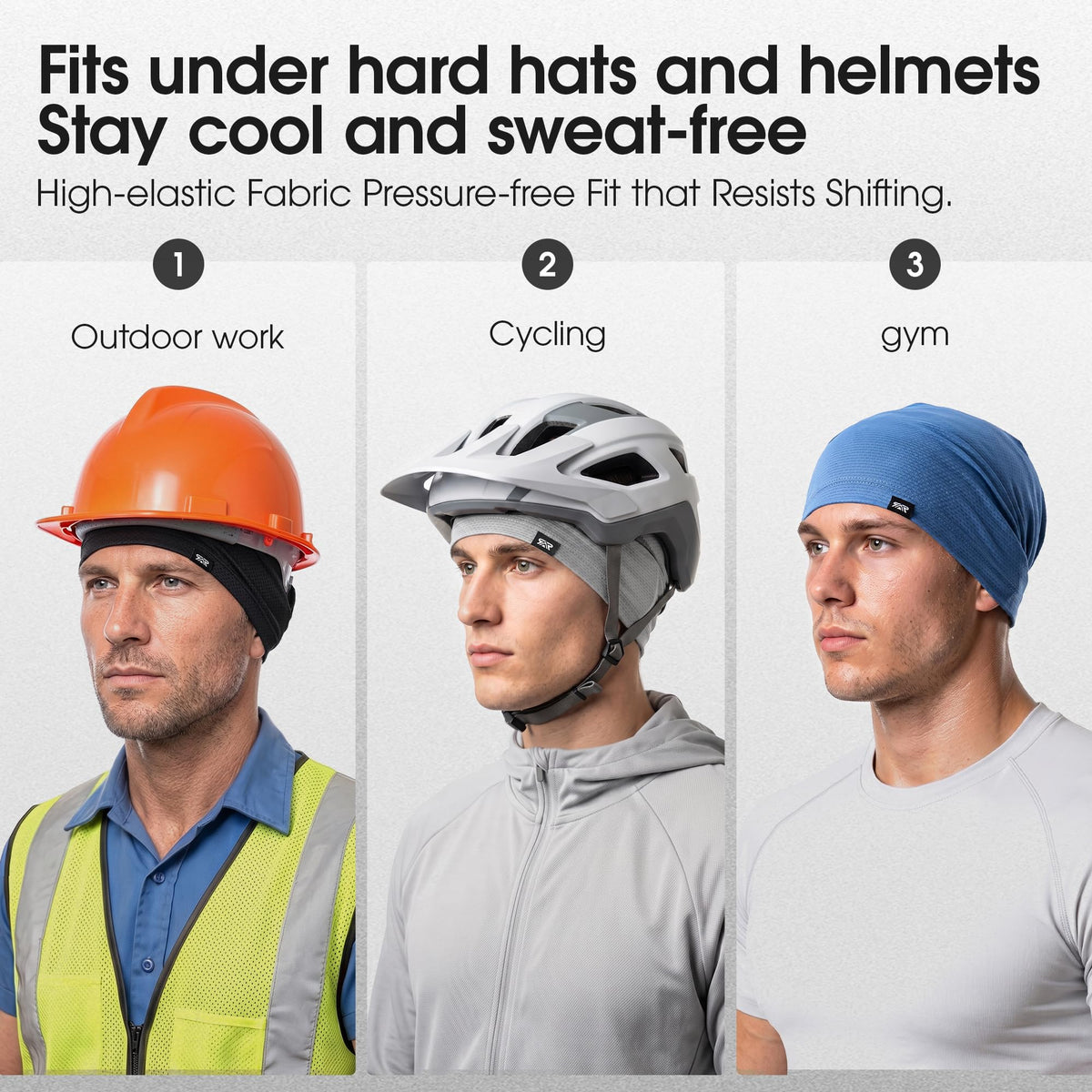 Cooling Skull Cap Sweat Wicking Breathable for Men Women 3 Pack