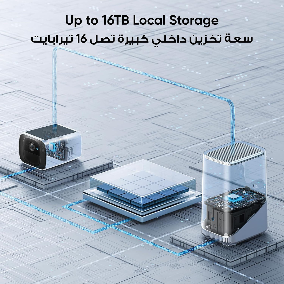 كاميرا مراقبة سولو كام S220 تعمل بالطاقة الشمسية من يوفي سيكيوريتي، تعمل بالطاقة المستمرة، كاميرا مراقبة منزلية بدقة 2 كيه، واي فاي 2.4 جيجاهرتز، بدون رسوم شهرية، متوافقة مع هوم بيس 3