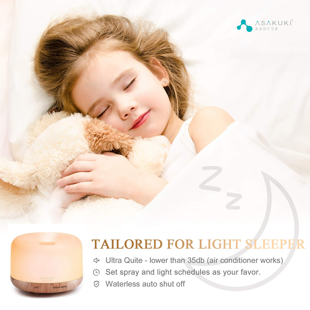 ASAKUKI Essential Oil Diffuser for Home, 500ML Aromatherapy Humidifier