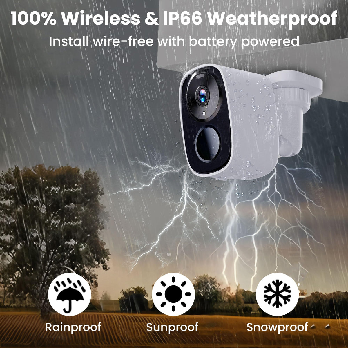 2026 Upgraded 2K Security Cameras Wireless Outdoor, Free Cloud Storage, 1-6 Months Battery Life, Waterproof, 2-Way Talk, AI Motion Detection Spotlight Siren Alarm Cameras for Home Security