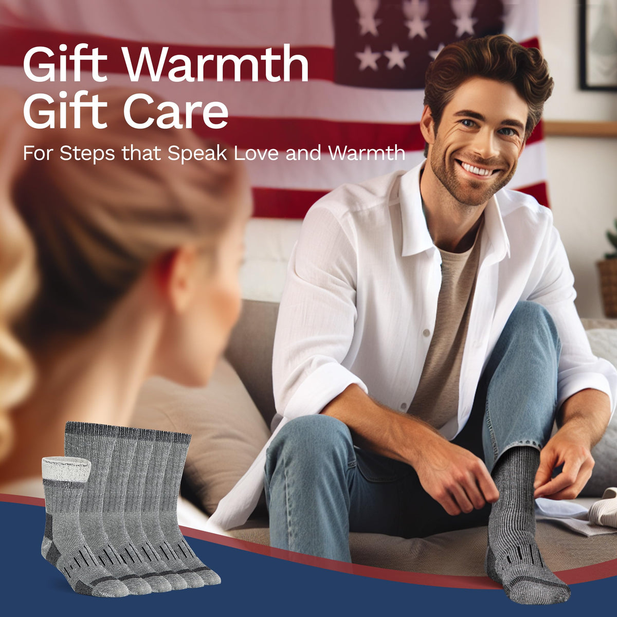 Wool Socks for Men & Women Merino Thermal Warm Cozy Winter Boot Sock