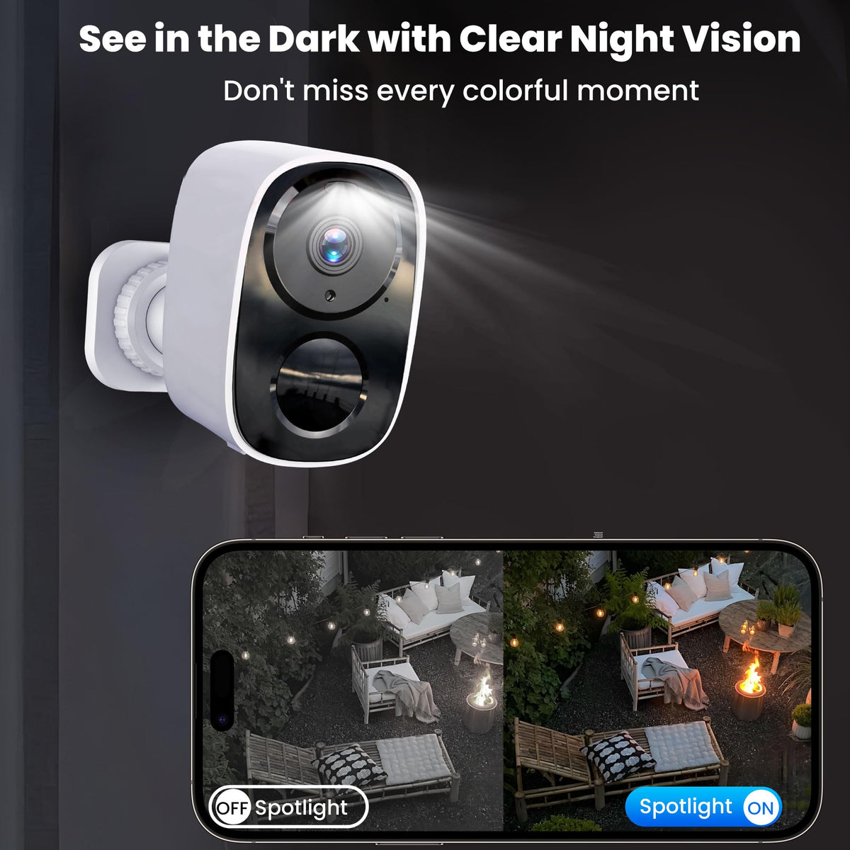 2026 Upgraded 2K Security Cameras Wireless Outdoor, Free Cloud Storage, 1-6 Months Battery Life, Waterproof, 2-Way Talk, AI Motion Detection Spotlight Siren Alarm Cameras for Home Security