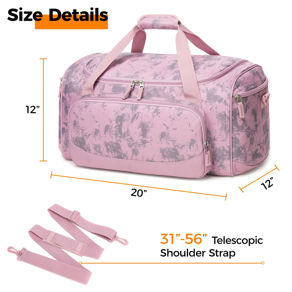 Gym Bag for Men & Women - 50L Large Duffle Bag for Travel, Black