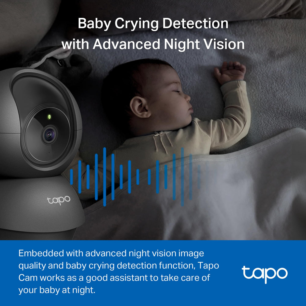 Tapo 1080p Pan/Tilt Security Camera for Baby Monitor, Pet Camera, C200