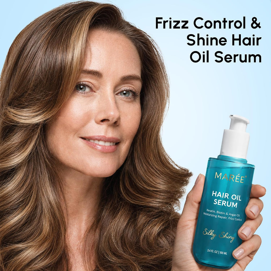 MAREE Hair Oil Serum for Frizzy Hair –Smoothing Oil for Gloss & Styling
