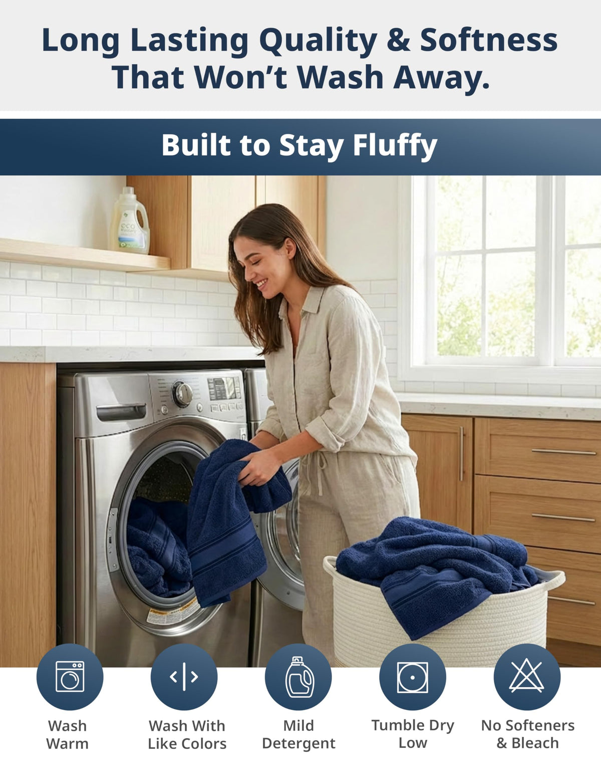 LANE LINEN Bath Towel Set 100% Cotton 18 Piece Soft Absorbent - Grey