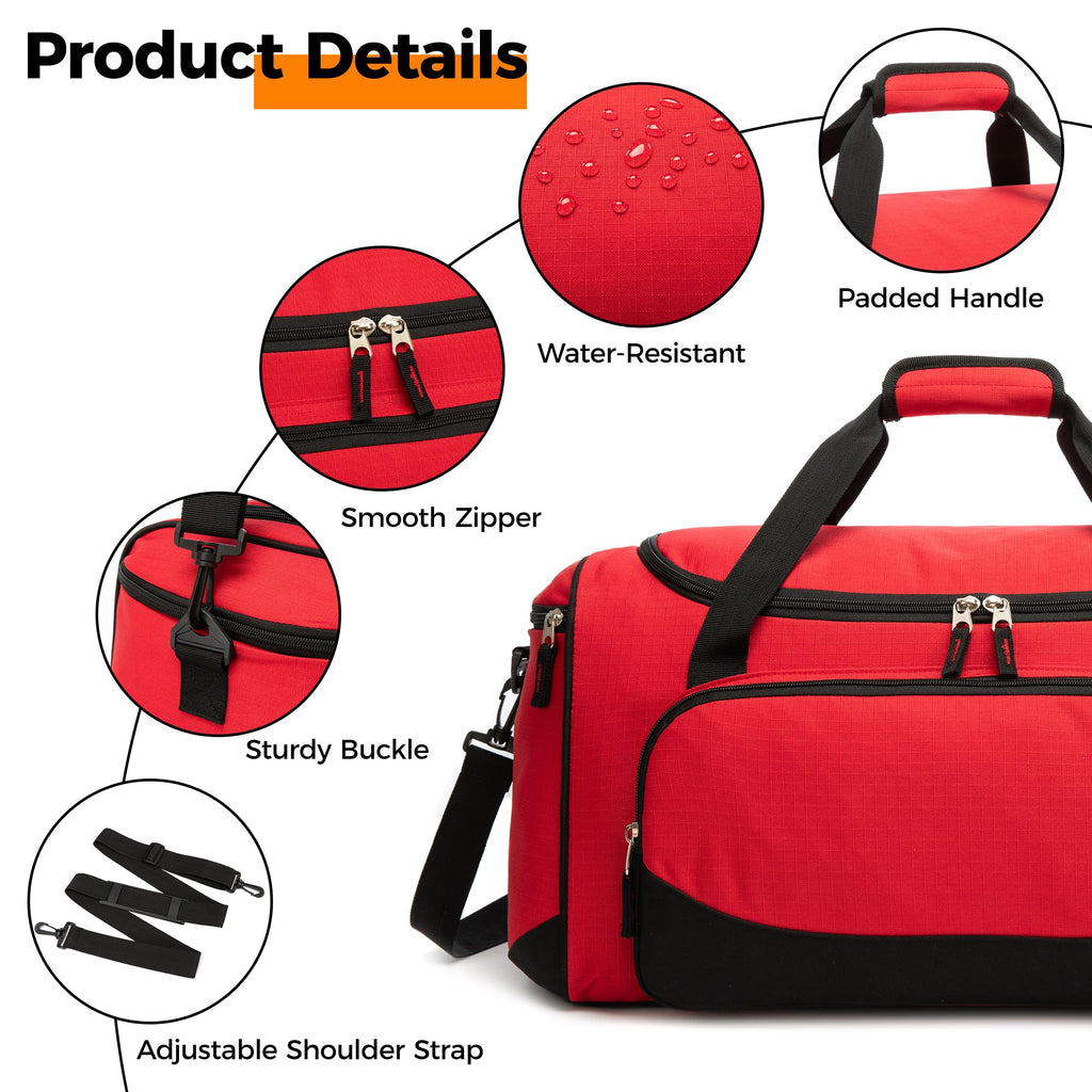 Gym Bag for Men & Women - 50L Large Duffle Bag for Travel, Black