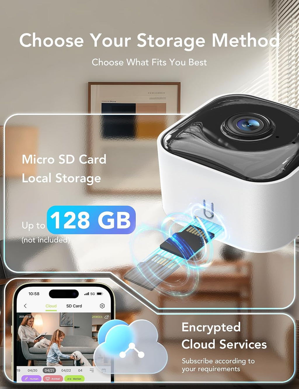 GNCC 2K Indoor Security Camera, Baby Monitor, Dog Camera, Wired, 4 Packs