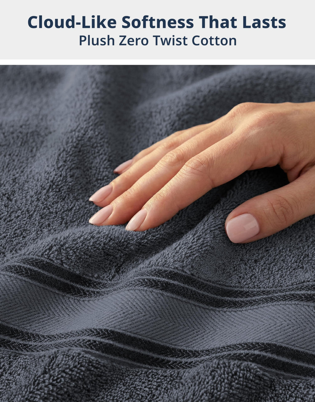 LANE LINEN Bath Towel Set 100% Cotton 18 Piece Soft Absorbent - Grey
