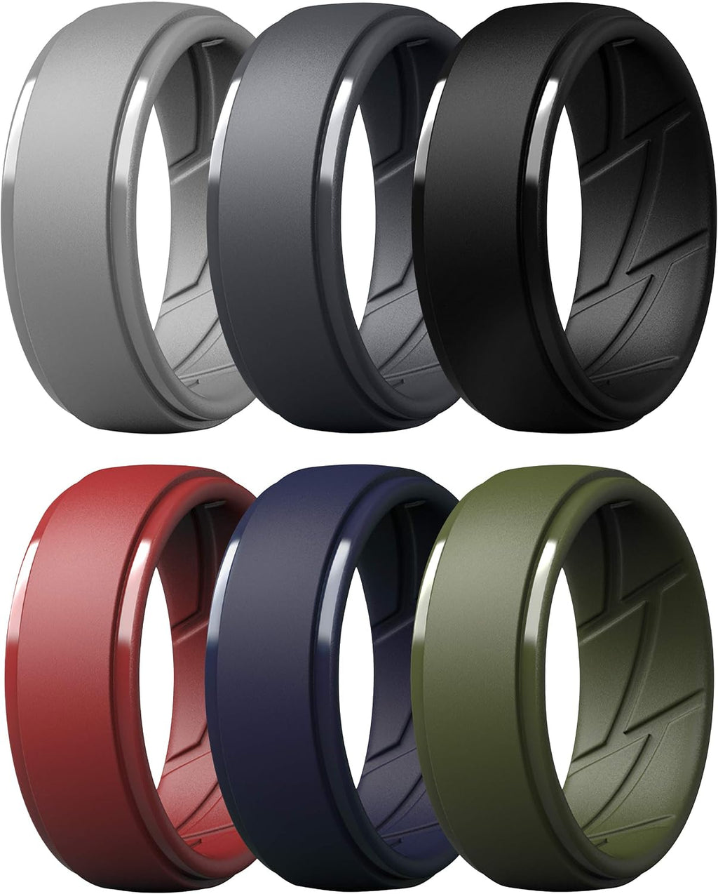 ThunderFit Men's Silicone Rings, Breathable Rubber Bands, 10mm Wide
