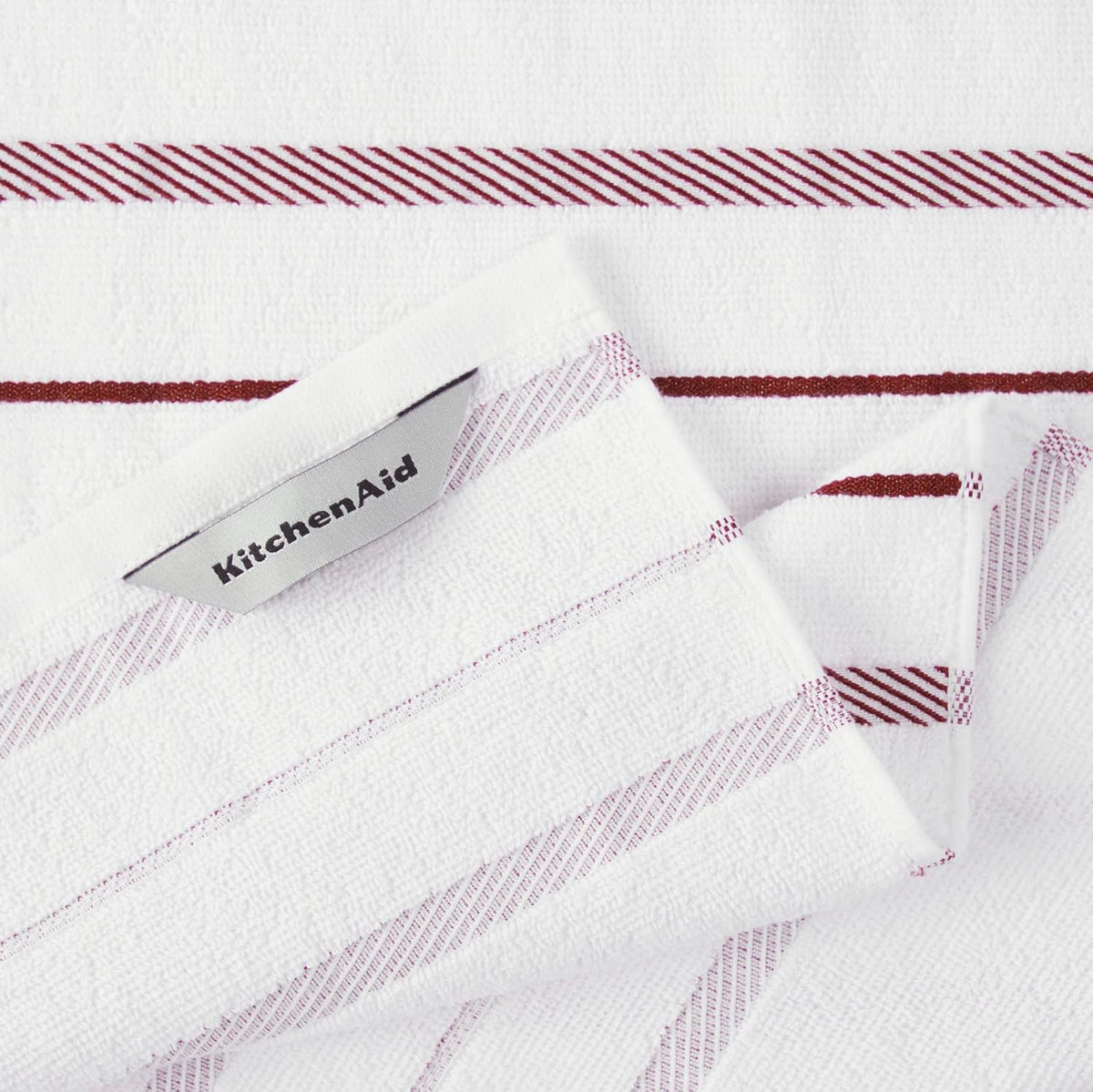 KitchenAid Albany Kitchen Towel 4-Pack Set, Milkshake Tan/White, 16"x26"