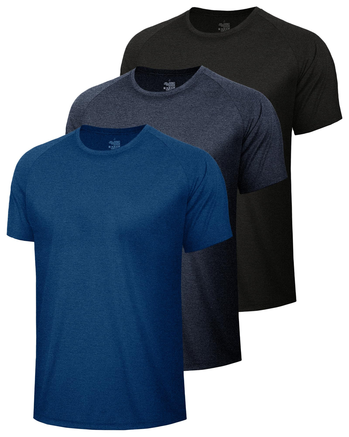 3 Pack Workout Mens Shirts Gym Quick Dry Moisture Wicking T Shirts（S-6XL）