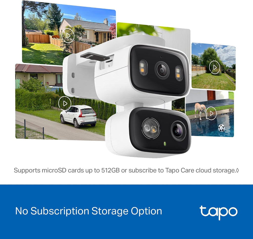 Tapo 2K Indoor/Outdoor Dual Lens Pan/Tilt Wired Security Camera, C246D
