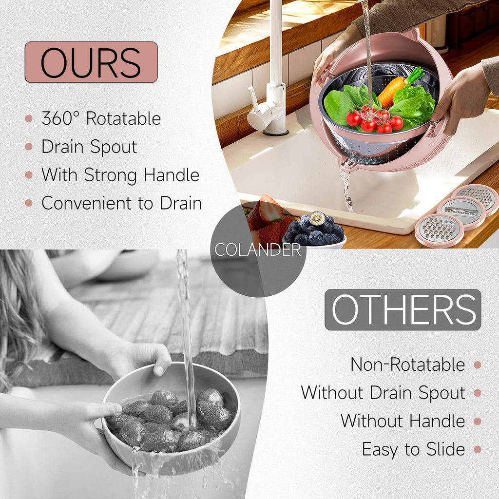 Over the Sink Colander - Strainers and Colanders - Sink Strainer Basket - Expandable Fine Mesh Strainer with Rubber Grip for Veggie, Fruits, Pasta, Home Kitchen Essentials (9.5W x 13.4-21.3L x 3.3H)