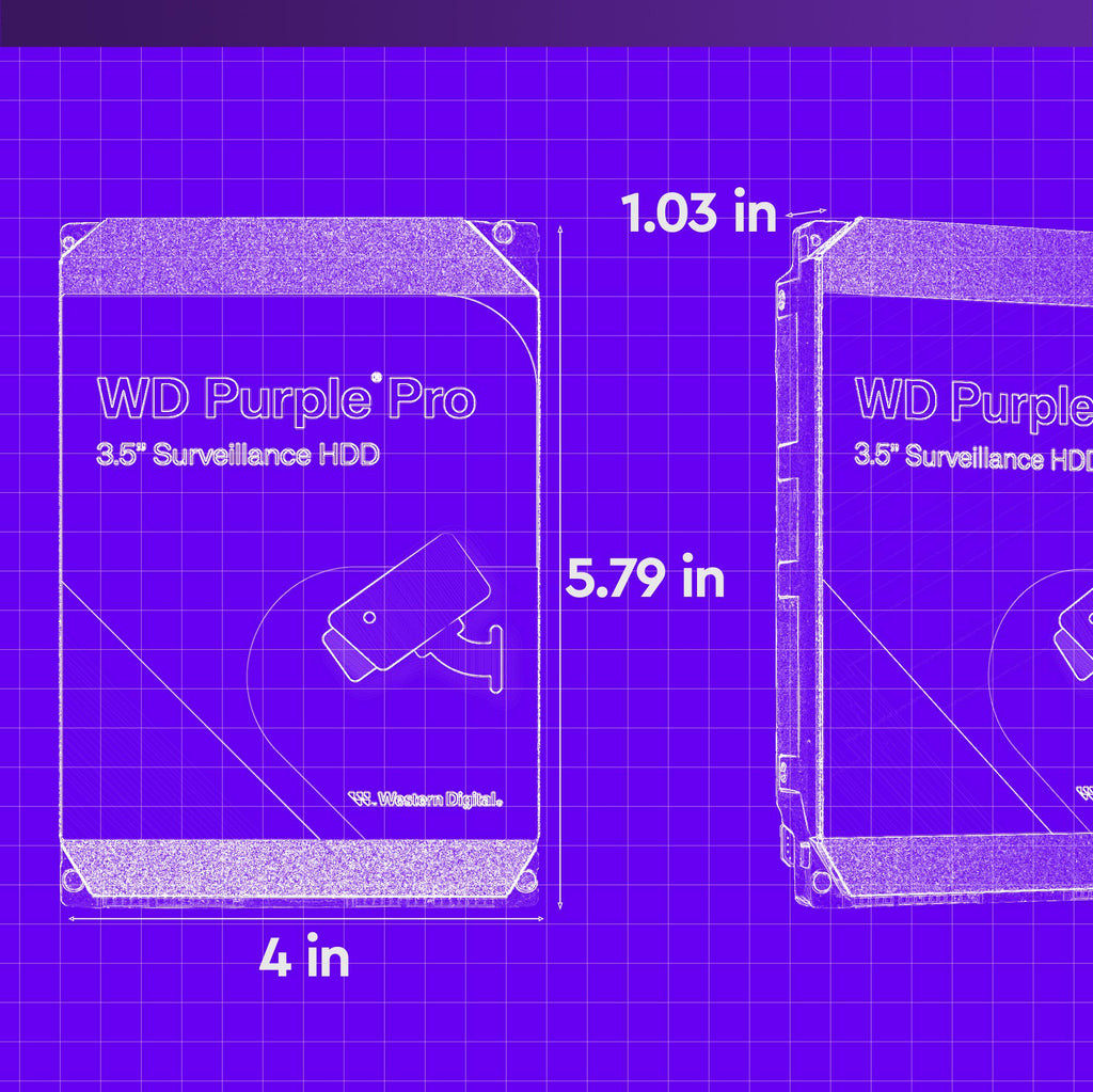 Western Digital 2TB WD Purple Surveillance Internal Hard Drive HDD, CMR, SATA 6 Gb/s, 64 MB Cache, 3.5" - WD23PURZ