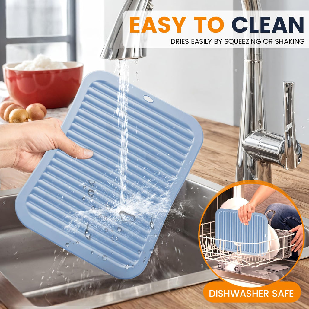 Silicone Trivet Mats 4 Heat Resistant Pot Holders Multipurpose Non-Slip Hot Pads for Kitchen Potholders, Drying mat, Jar Opener, Spoon Holder, Coaster(Dark Grey)