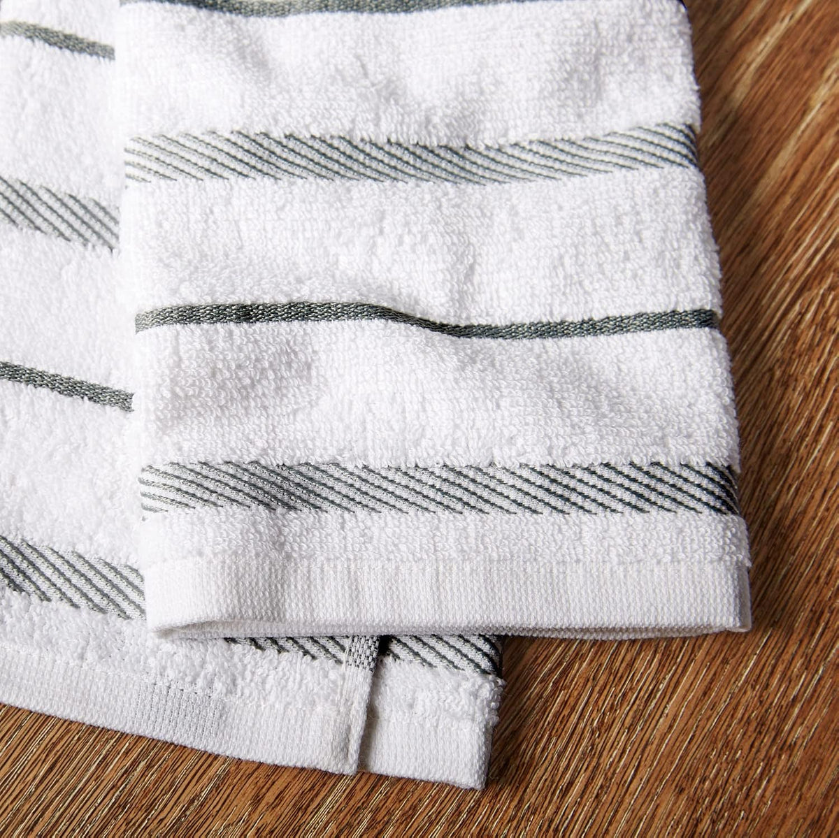 KitchenAid Albany Kitchen Towel 4-Pack Set, Milkshake Tan/White, 16"x26"