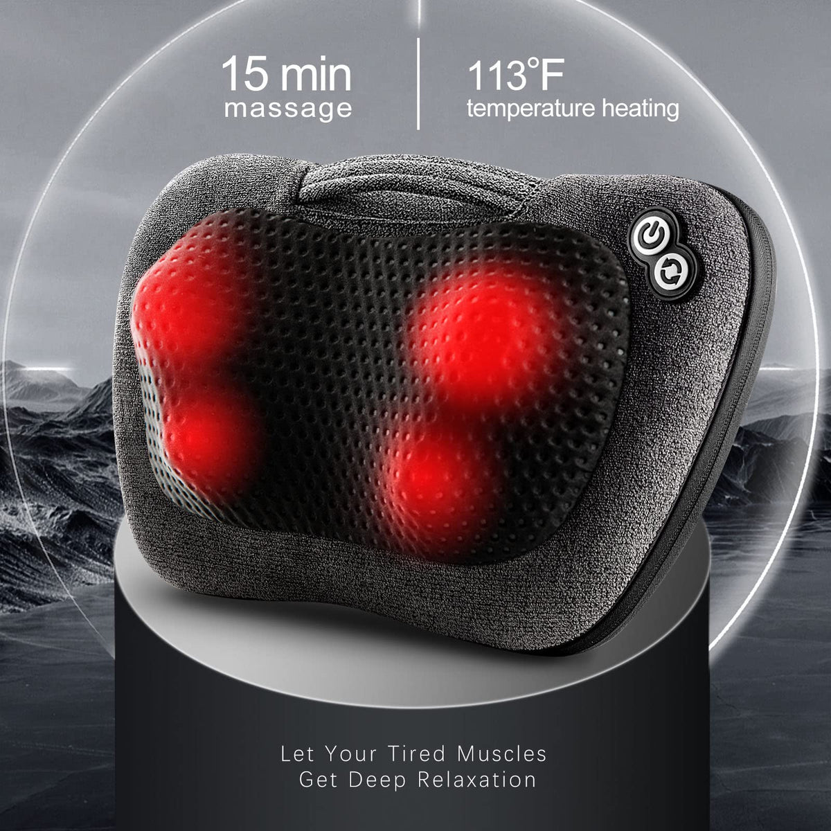 VIKTOR JURGEN Shiatsu Back Massager with Heat for Pain Relief, Gray