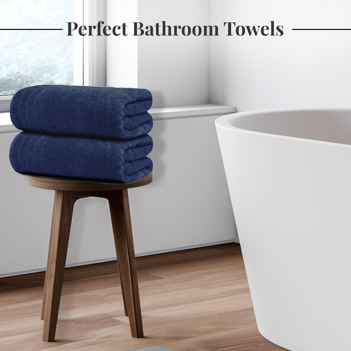 Tens Towels 8 Piece Towel Set, 2 XL Bath, 2 Hand, 4 Washcloth, Black